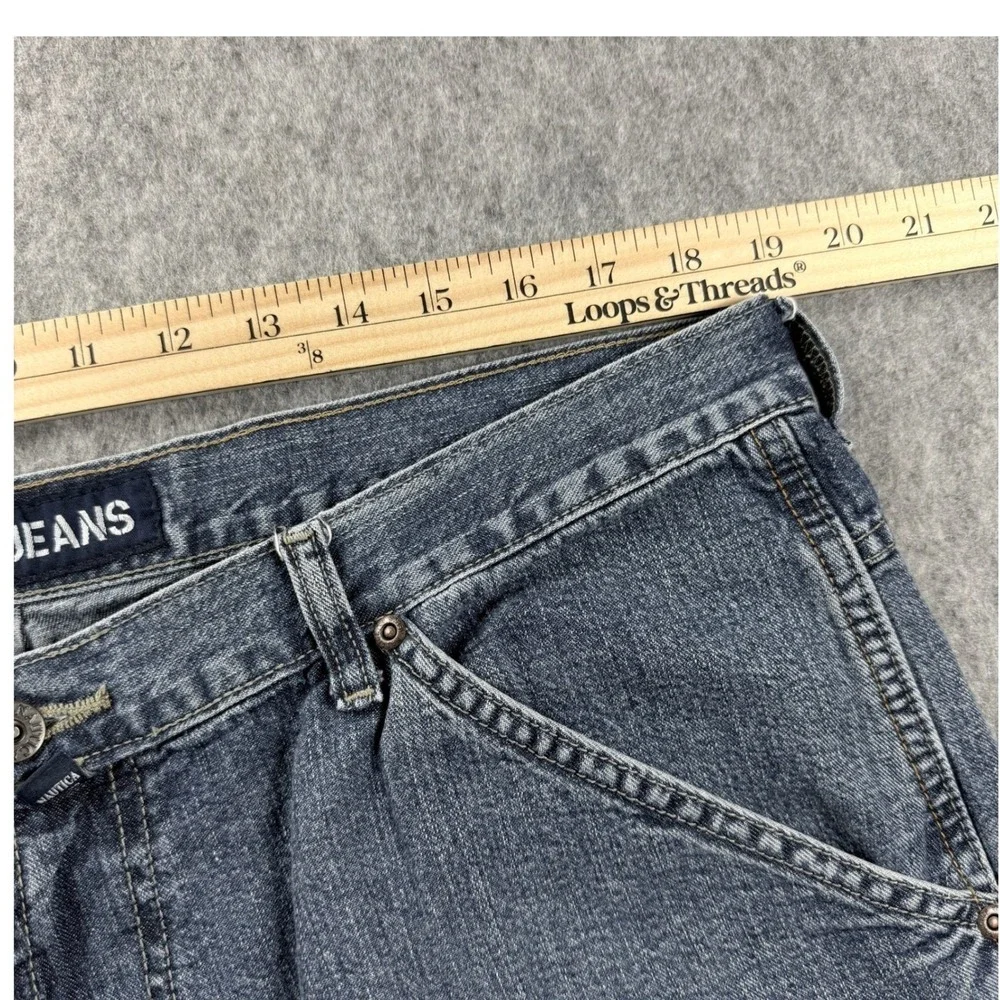 Nautica Original Relaxed Jeans Mens 38x30 Medium Wash Blue Straight Denim Casual